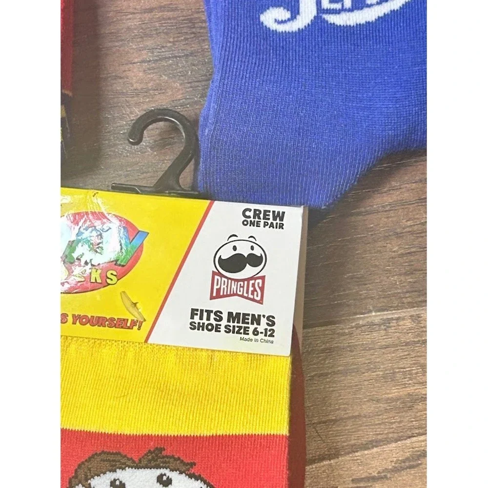 Crazy Socks‎ Crew Socks Mens 3 Pair Pack Ritz Pepsi Pringles Food Theme sz 6-12